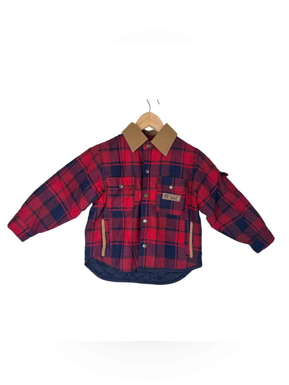 Kids Headquarters Flannel Shacket Quilted Liner Plaid Boys Size 6 Red / Navy